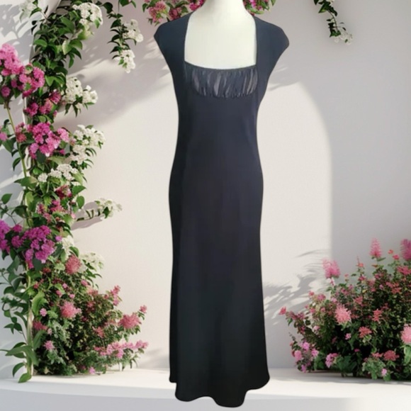 Vintage Dresses & Skirts - Vintage 90s Y2K Black Dress Jones New York Long Evening Gown Size 16